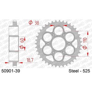 AFAM Standaard stalen kroon 50901 - 525