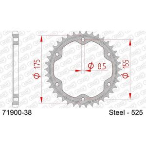 AFAM Standaard stalen kroon 71900 - 525