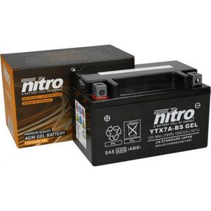 Nitro scooteraccu gel - 12V 6AH - NTX7A - onderhoudsvrij