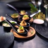 Cosy & Trendy - Amuse/Aperitief Lepel Set - Zwart - 6x Stuks - Porselein