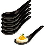 Cosy & Trendy - Amuse/Aperitief Lepel Set - Zwart - 6x Stuks - Porselein