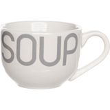 Cosy & Trendy Kommetjes/soepkommen voor dessert/ontbijt - Keramiek - D11 x 8 cm - wit - met oor