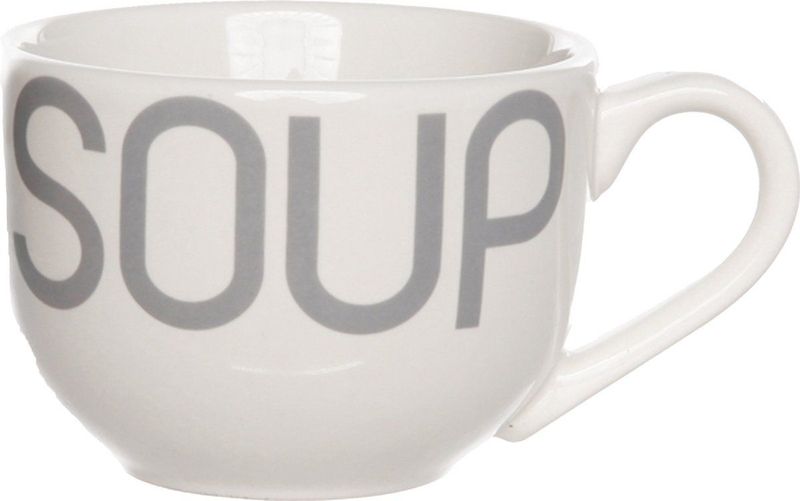 Cosy & Trendy Kommetjes/soepkommen voor dessert/ontbijt - Keramiek - D11 x 8 cm - wit - met oor