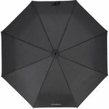 SAMSONITE Wood Classic S - 3 secties Auto Open Close opvouwbare paraplu, 27 cm, zwart (zwart), 27 cm, rietparaplu, Zwart, Riet paraplu