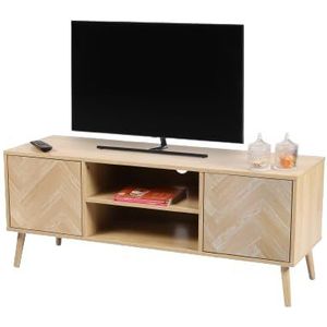 Urban Living Shelby TV-meubel met 2 deuren en 2 planken, push-pull-systeem, 120 x 40 x 49 cm