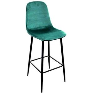 Urban living Inoui Vintage Fluwelen Barkruk - H 108 cm - Smaragdgroen