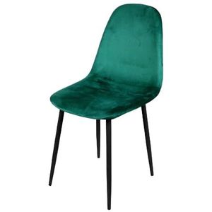 Set van 4 Eetkamerstoelen met Metalen Onderstel Zwart Fluweel/Velours