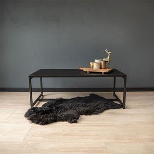 Urban Living - Zwarte Metalen Salontafel - Strak Industrieel Design - Rechthoek - 100x50x36cm