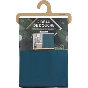 Urban Living Douchegordijn met ringen - donkerblauw - pvc - 180 x 200 cm - Voor bad en douche