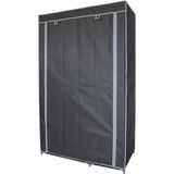 Urban Living Mobiele kledingkast met legplanken/hang stang - opvouwbaar - grijs - 100 x 50 x 170 cm