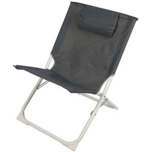Sunnydays Havana camping/strand stoel - aluminium - inklapbaar - grijs - L49 x B62 x H61 cm