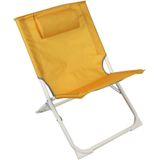 Sunnydays Havana camping/strand stoel - aluminium - inklapbaar - geel - L49 x B62 x H61 cm