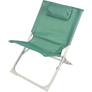 Sunnydays Havana camping/strand stoel - aluminium - inklapbaar - groen - L49 x B62 x H61 cm