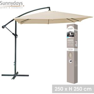 PARASOL VIERKANT ZAND 250X250CM CANVAS 180GR