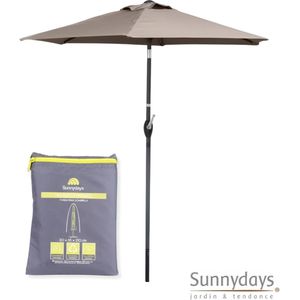 Sunnydays - Tuinparasol met Beschermhoes - Kantelbare Parasol - Diameter 200cm - Taupe