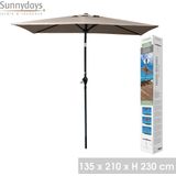 PARASOL 135X210CM TAUPE KANTELBAAR