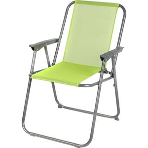 Sunnydays Picnic camping/strand stoel - aluminium - inklapbaar - groen - L53 x B55 x H75 cm