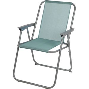 Sunnydays camping/strand stoel - aluminium - inklapbaar - grijs - L53 x B55 x H75 cm - Campingstoelen