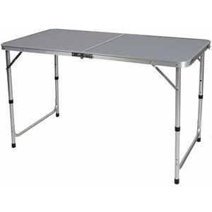 Sunnydays camping tafel - aluminium - opvouwbaar - grijs - L120 x B60 x H67 cm - Bijzettafels