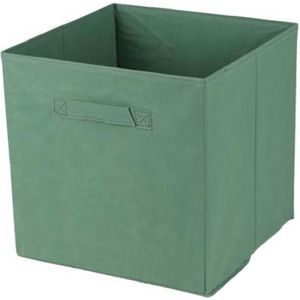 Urban Living Opbergmand/kastmand Square Box - karton/kunststof - 29 liter - groen - 31 x 31 x 31 cm - Vakkenkast manden