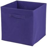 Urban Living Opbergmand/kastmand Square Box - karton/kunststof - 29 liter - paars - 31 x 31 x 31 cm - Vakkenkast manden