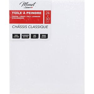 Monet canvas schilderij doek/paneel - schilderdoeken/verfdoeken - wit - 24 x 30 cm - Hobby schilderen