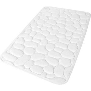 Urban Living Badkamerkleedje/badmat tapijt - memory foam - parel wit - 50 x 80 cm - anti slip