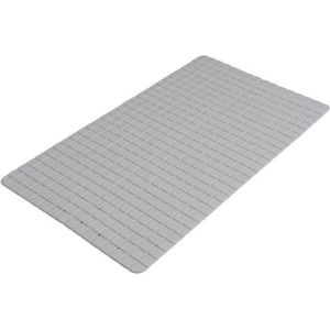 Badkamer/douche anti slip mat - rubber - voor op de vloer - steengrijs - 39 x 69 cm - Badmatjes