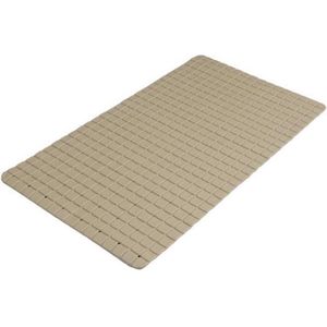 Urban Living Badkamer/douche anti slip mat - rubber - voor op de vloer - beige - 39 x 69 cm