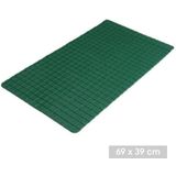 Urban Living Badkamer/douche anti slip mat - rubber - voor op de vloer - donkergroen - 39 x 69 cm