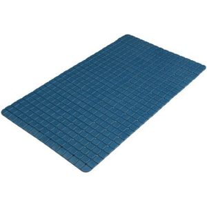 Urban Living Badkamer/douche anti slip mat - rubber - voor op de vloer - donkerblauw - 39 x 69 cm