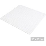 Urban Living Badkamer/douche anti slip mat - rubber - voor op de vloer - parel wit - 55 x 55 cm