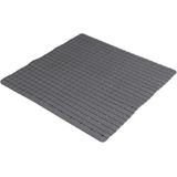 Badkamer/douche anti slip mat - rubber - voor op de vloer - antraciet - 55 x 55 cm - Badmatjes