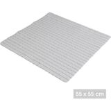 Urban Living Badkamer/douche anti slip mat - rubber - voor op de vloer - steengrijs - 55 x 55 cm