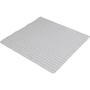 Badkamer/douche anti slip mat - rubber - voor op de vloer - steengrijs - 55 x 55 cm - Badmatjes