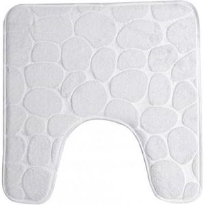 Urban Living Badkamerkleedje/wc badmat tapijt - memory foam - parel wit - 49 x 49 cm
