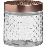 Urban Living Voorraadpot/bewaarpot Blair - 500 ml - glas - koperen deksel - D11 x H13 cm