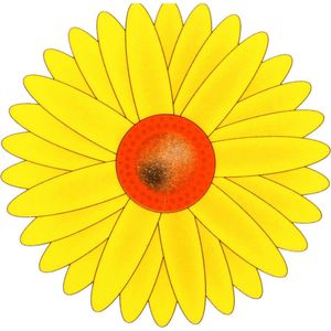 Sunnydays Fruitvliegjes val zonnebloem raamsticker - 3x stickers - geel - diameter 8,5