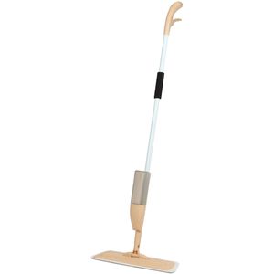 Urban Living Schoonmaak/dweil vloermop met telescoopsteel - uitschuifbaar 85 tot 120 cm - wit/zalmroze