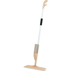 Urban Living Schoonmaak/dweil vloermop met telescoopsteel - uitschuifbaar 85 tot 120 cm - wit/zalmroze