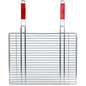 Elite BBQ/barbecue rooster - klem grill - metaal - 52x64x1cm - vlees/vis/groente - Extra groot formaat