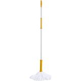 Urban Living Schoonmaak/dweil vloermop met telescoopsteel - uitschuifbaar 85 tot 125 cm - wit/geel