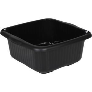 Urban Living Afwasteil - recycled kunststof - 10 Liter - D34 x H15 cm - zwart - teiltjes - camping
