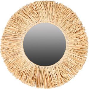 NATURAL LIVING SPIEGEL MET RAFFIA FRANJES DIAM 46CM