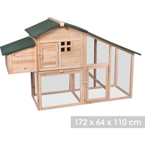 Sunnydays Kippenren - Kippenhok - Hout - 172 x 64 x 110cm
