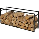 Urban Living Haardhout/houtblokken opslag rek - metaal - 100 x 25 x 40 cm - Openhaard accessoires