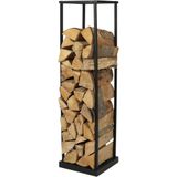 Urban Living Haardhout/houtblokken opslag rek - metaal - 31 x 31 x 115 cm - Openhaard accessoires