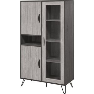 Bauwens - Vitrinekast - Zwart - 90cm - Modern