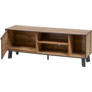 Tv-meubel Ivaro 150cm, 1 deur - bruin/zwart