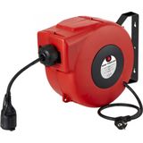 Kabelhaspel 20 m 3G 1,5 mm² 230V Polypropyleen met automatische oprol en zwenkbare muurbeugel MW Tools HAE31520N